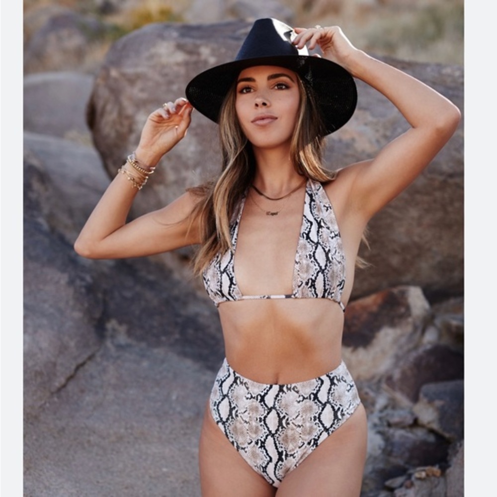 Shop tan+lines Sivan Ayla Python Miami Top w/ High Waist Bottoms Size Small
